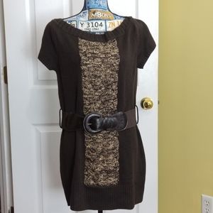 United States Sweaters NWT Women's Brown Belted Pullover Sweater Size Large